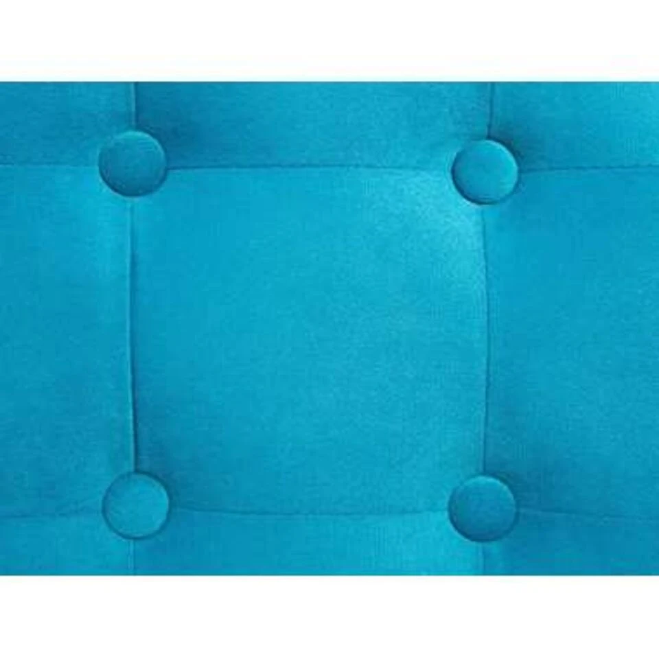 Beliani Poef TAMPA - Blauw Fluweel - Afbeelding 3