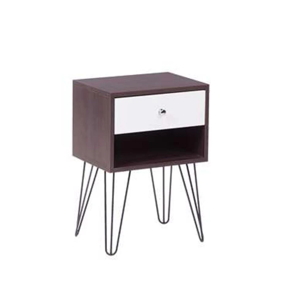 Beliani Nachtkast ARVIN - Donkere Houtkleur Mdf - Afbeelding 3