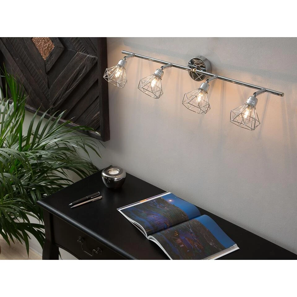 Beliani Muurlamp ERMA - Zilver Metaal - Afbeelding 2