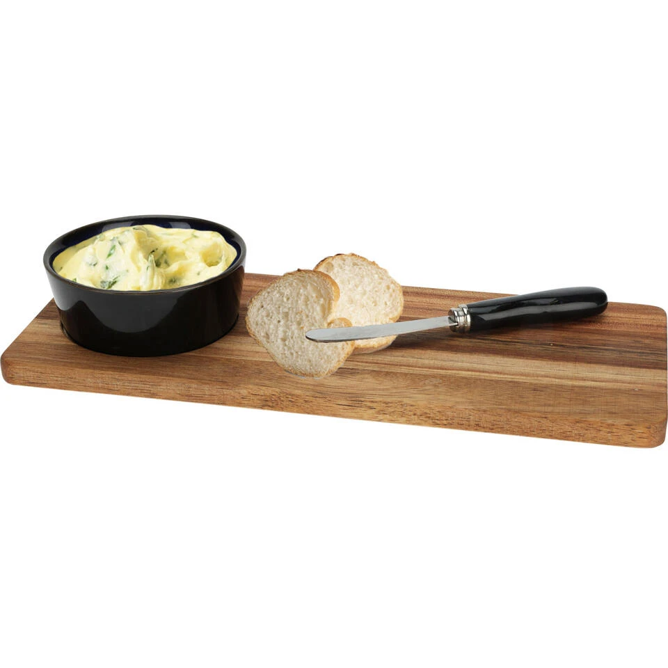Excellent Houseware Borrelplank Hapjes/saus/tapas - Keramiek - Blauw - Incl. Mesje - Afbeelding 2