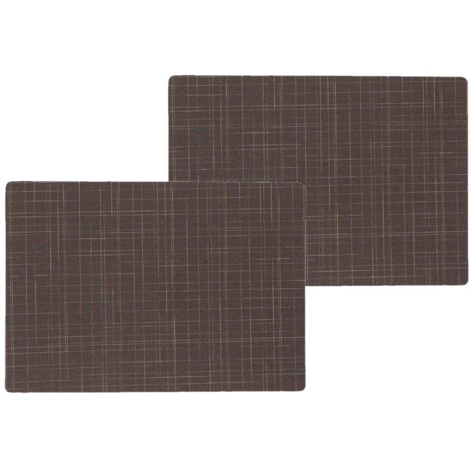 Wicotext Placemats - 4 Stuks - Liso - Bruin - 43 X 30 Cm