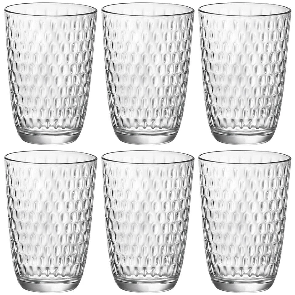 Bormioli Rocco Drinkglazen - Transparant - Glas - Relief - 390 Ml