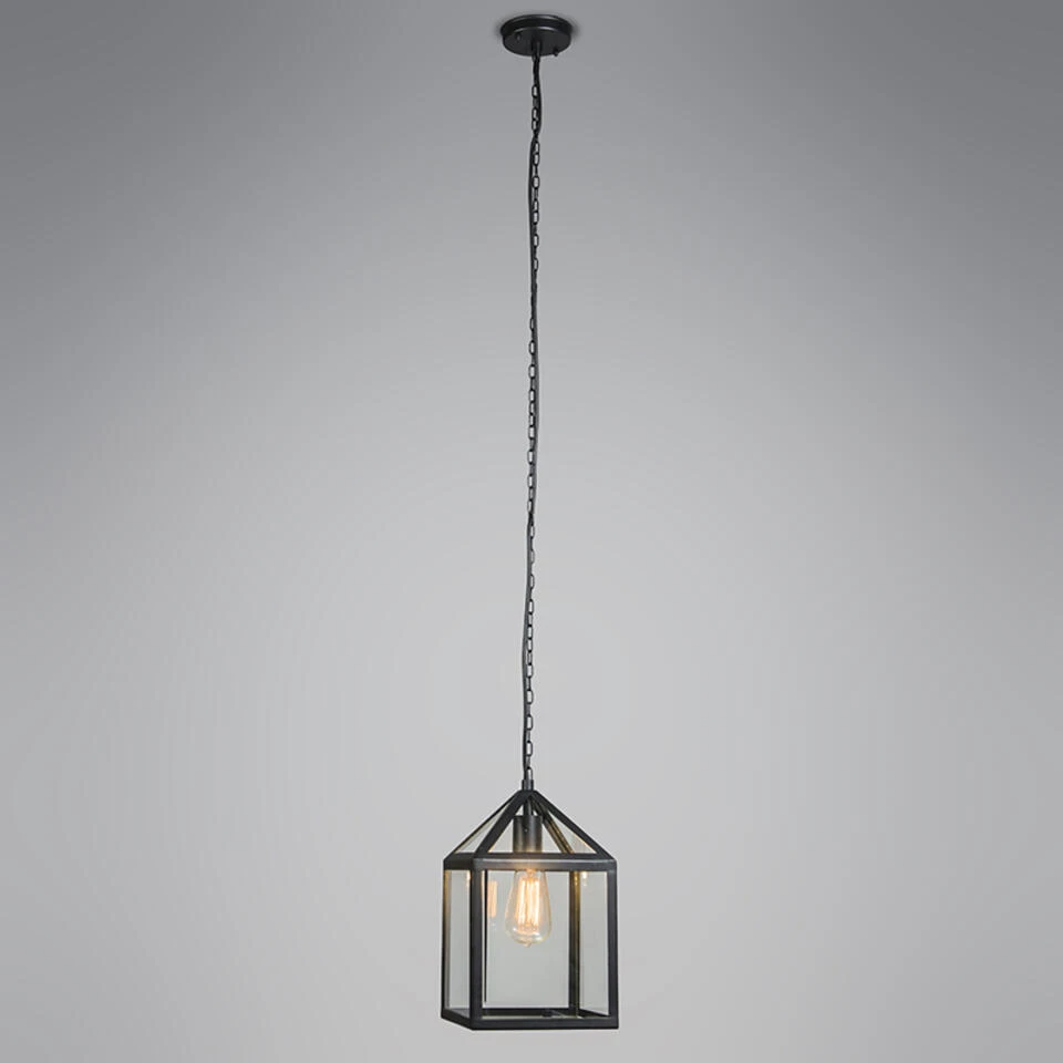 QAZQA Industriële Buiten Hanglamp Zwart IP23 - Amsterdam - Afbeelding 2