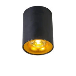 QAZQA Moderne Spot Zwart Met Goud - Ronda