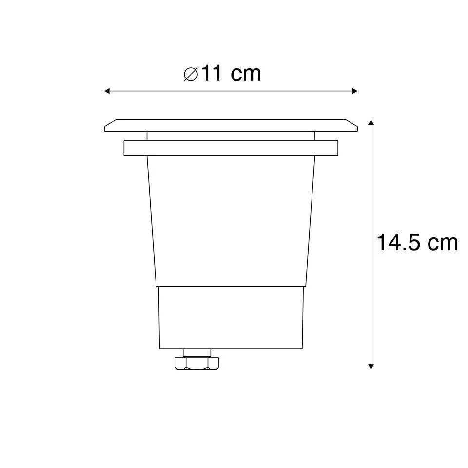 QAZQA Buiten Grondspot Staal 11cm IP67 - Basic Round - Afbeelding 4