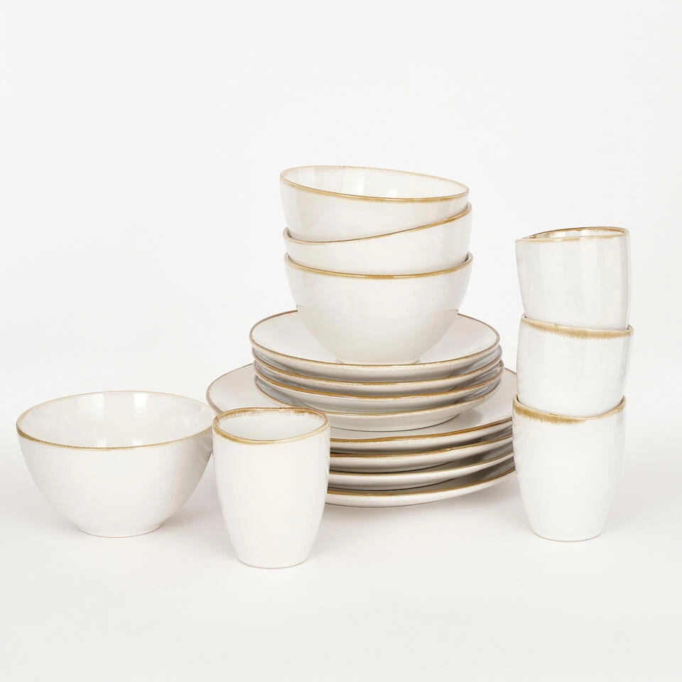 Mica Decorations Tabo Serviesset 4 Persoons Keramiek Wit - Afbeelding 2