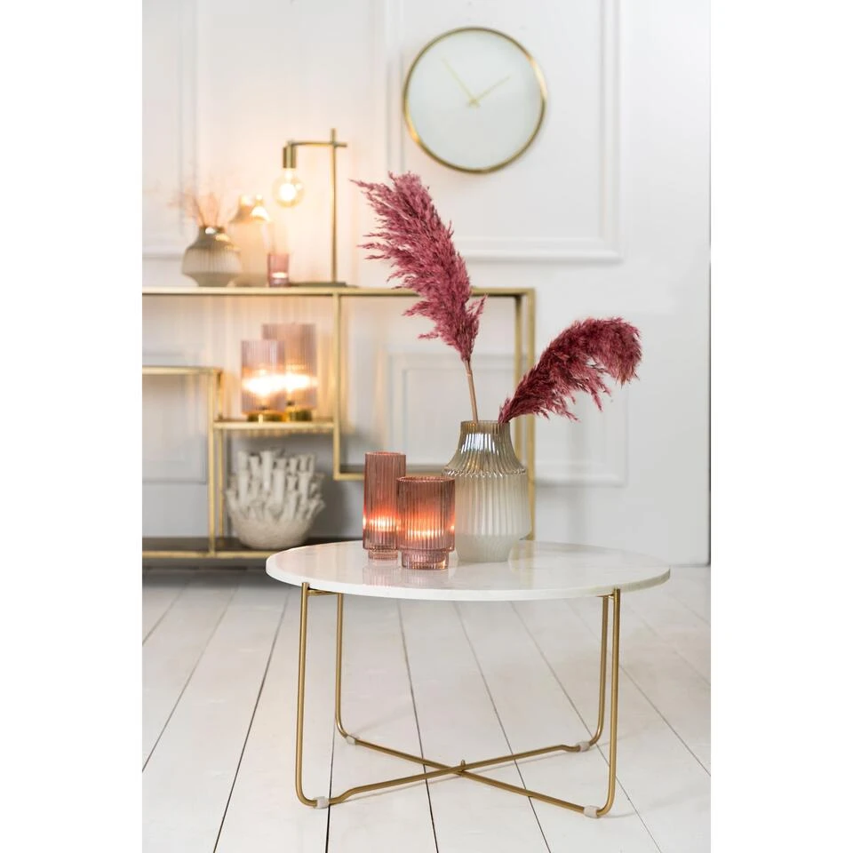 Salontafel Marty - Wit/Goud - Ø65cm - Afbeelding 2