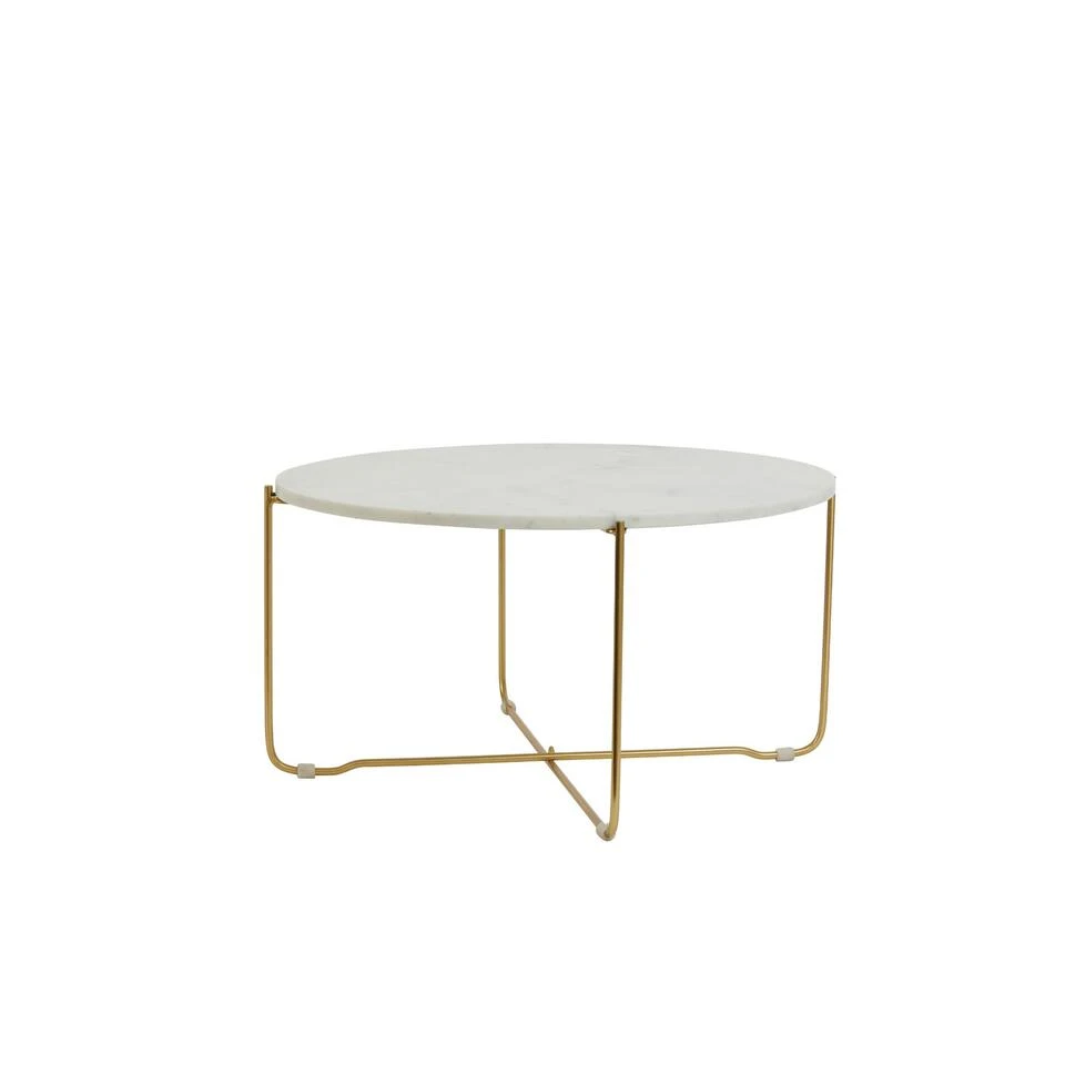 Salontafel Marty - Wit/Goud - Ø65cm - Afbeelding 3
