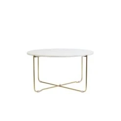 Salontafel Marty - Wit/Goud - Ø65cm