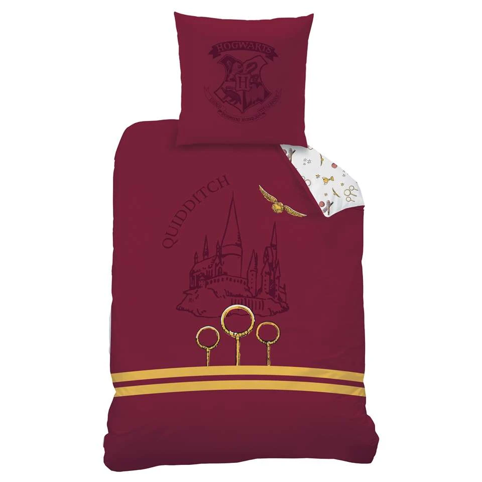 Harry Potter Dekbedovertrek Quidditch - Eenpersoons - 140 X 200 Cm - Katoen - Afbeelding 2