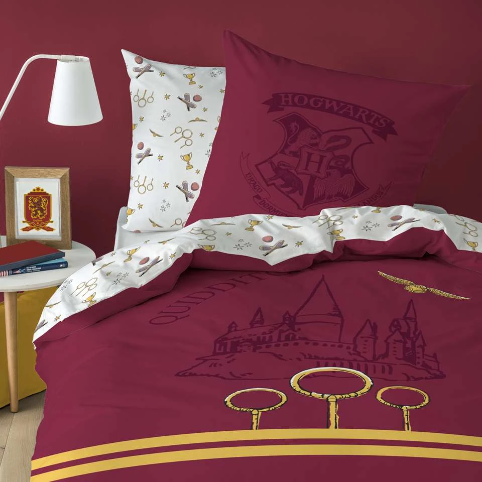 Harry Potter Dekbedovertrek Quidditch - Eenpersoons - 140 X 200 Cm - Katoen - Afbeelding 3