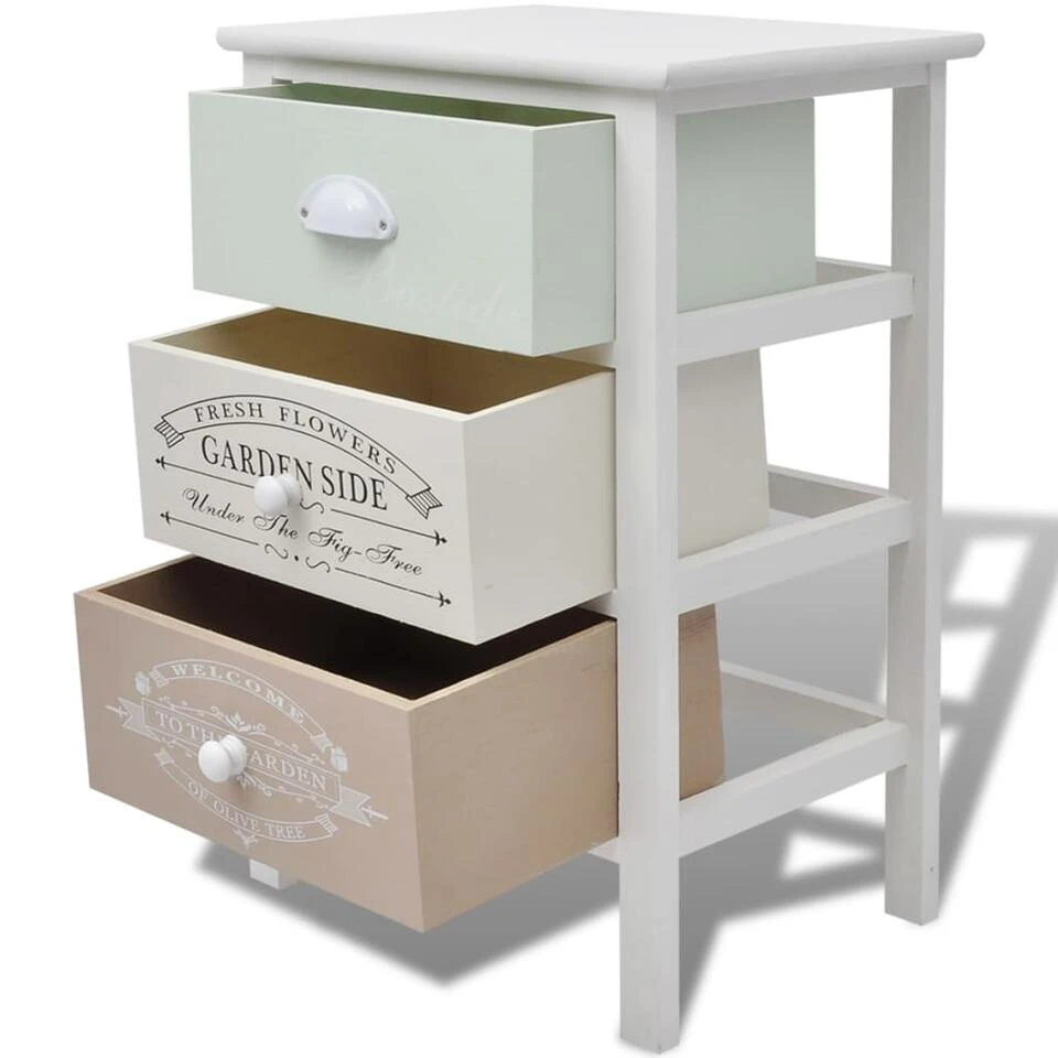 VidaXL Franse Opslagkast Met 3 Lades Hout - Afbeelding 4