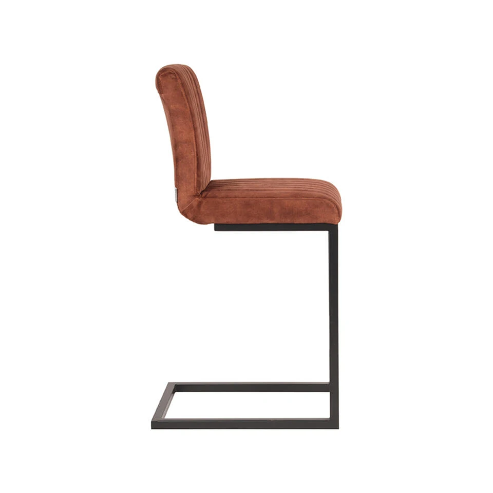 LABEL51 Barkruk Milo - Rust - Velours - Afbeelding 3