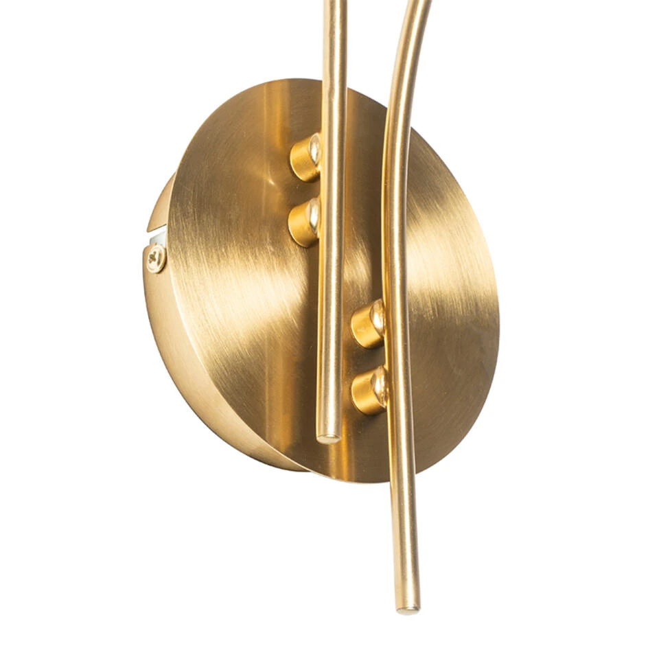 QAZQA Moderne Wandlamp Goud 2-lichts Met Smoke Glas - Athens - Afbeelding 4