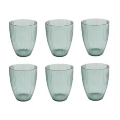OTIX Waterglazen 6 Stuks Plastic Blauw Ribbel