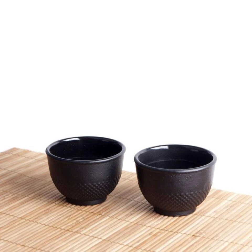 Orange85 Theekopjes Gietijzer Theekop 100 Ml Set Van 2 Zwart - Afbeelding 2