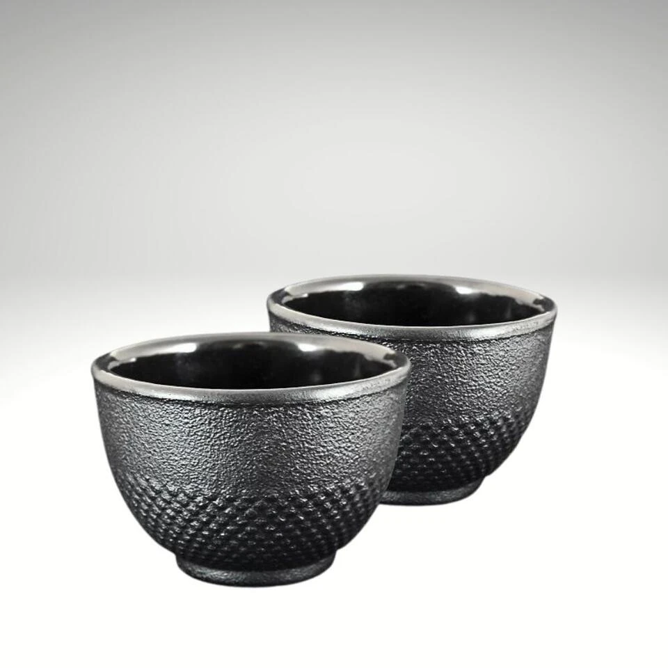 Orange85 Theekopjes Gietijzer Theekop 100 Ml Set Van 2 Zwart - Afbeelding 3