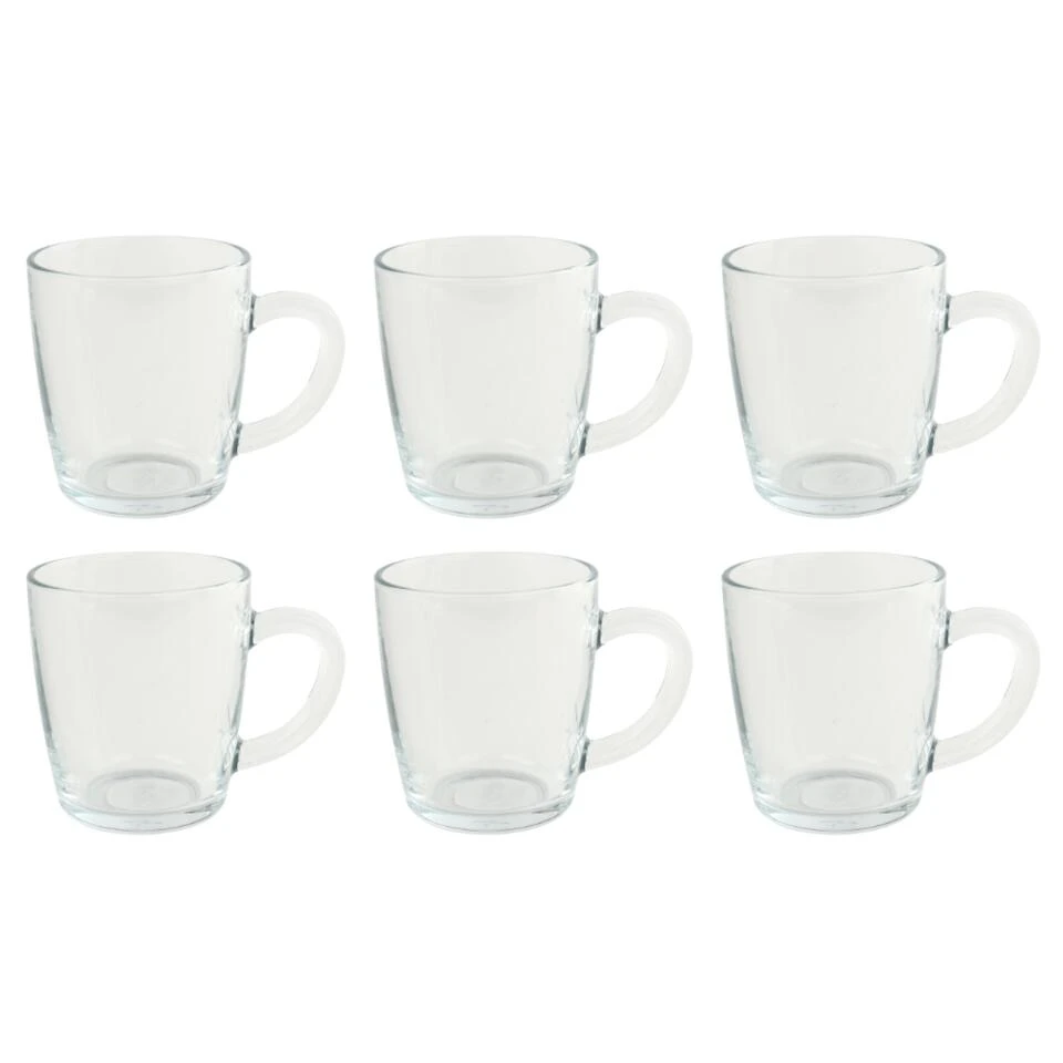 OTIX Theeglazen Met Oor Koffiemok 340ml Glas Hittebestendig Koffiemok