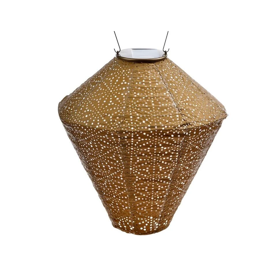 Lumiz Solar Buitenlampion Sashiko Diamond - Solar Tuinverlichting - 28 Cm - Goud - Afbeelding 2