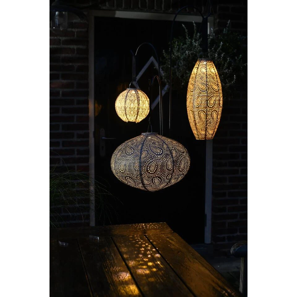 Lumiz Solar Buitenlampion Paisley Oval - Solar Tuinverlichting - 40 Cm - Taupe - Afbeelding 4
