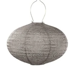 Lumiz Solar Buitenlampion Paisley Oval - Solar Tuinverlichting - 40 Cm - Taupe