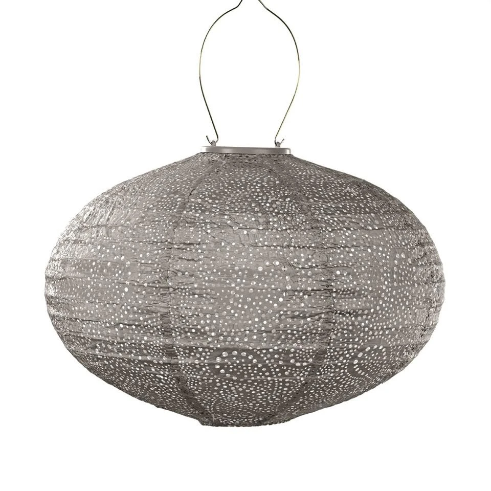 Lumiz Solar Buitenlampion Paisley Oval - Solar Tuinverlichting - 40 Cm - Taupe