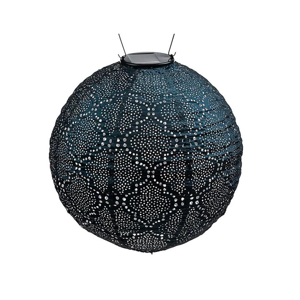 Lumiz Solar Buitenlampion Bazaar Rond - Solar Tuinverlichting - 30 Cm - Zeeblauw - Afbeelding 2