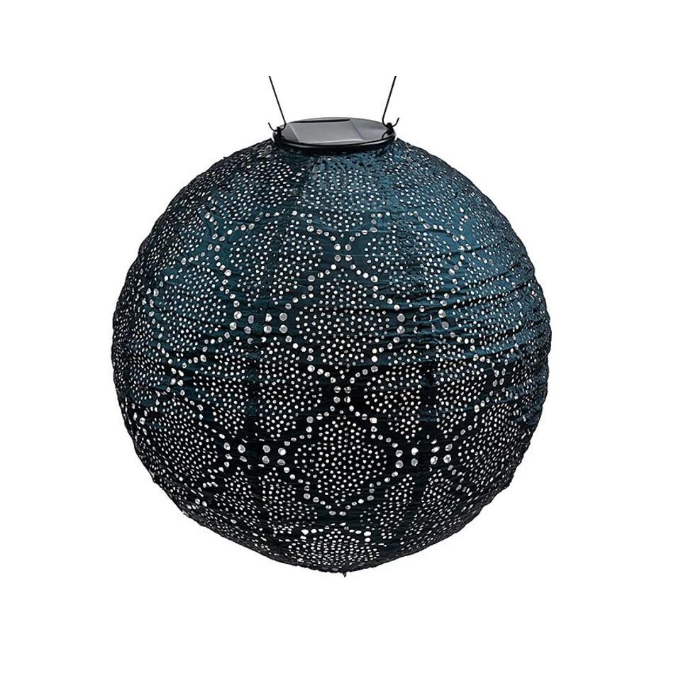 Lumiz Solar Buitenlampion Bazaar Rond - Solar Tuinverlichting - 30 Cm - Zeeblauw