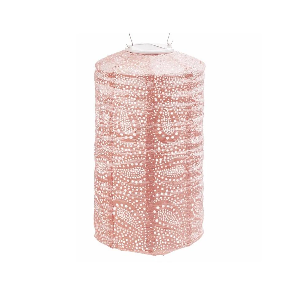 Lumiz Solar Lampion Paisley Cylinder - Solar Tuinverlichting - 18 Cm - Roze - Afbeelding 2