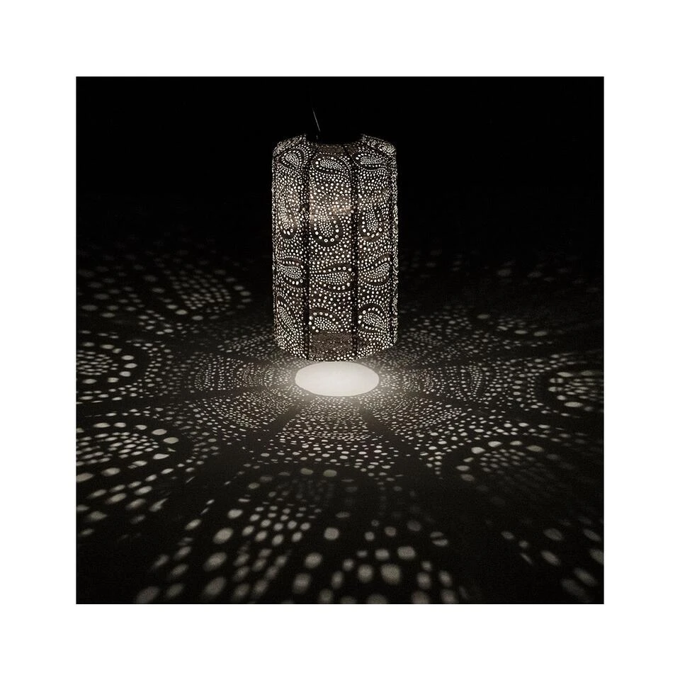 Lumiz Solar Lampion Paisley Cylinder - Solar Tuinverlichting - 18 Cm - Roze - Afbeelding 3