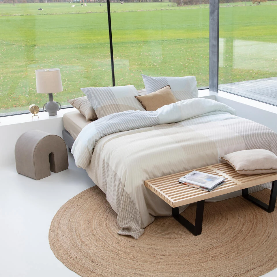 Damai Dekbedovertrek Moore - Satijn - 260x200/220 Cm - Butter Cream - Afbeelding 2