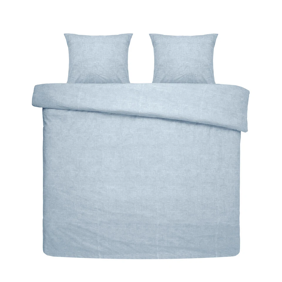 Damai Dekbedovertrek Ebba - Biologisch Katoen - 240x200/220 Cm - Soft Blue