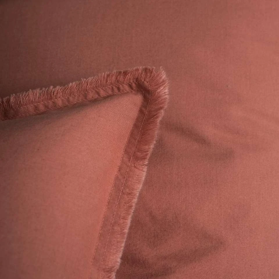 Matt & Rose Set Kussenslopen Terracotta - 65 X 65 Cm - Gewassen Katoen - Afbeelding 3