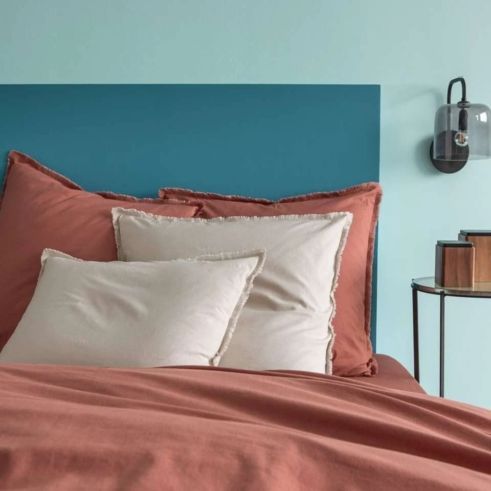 Matt & Rose Set Kussenslopen Terracotta - 65 X 65 Cm - Gewassen Katoen - Afbeelding 4