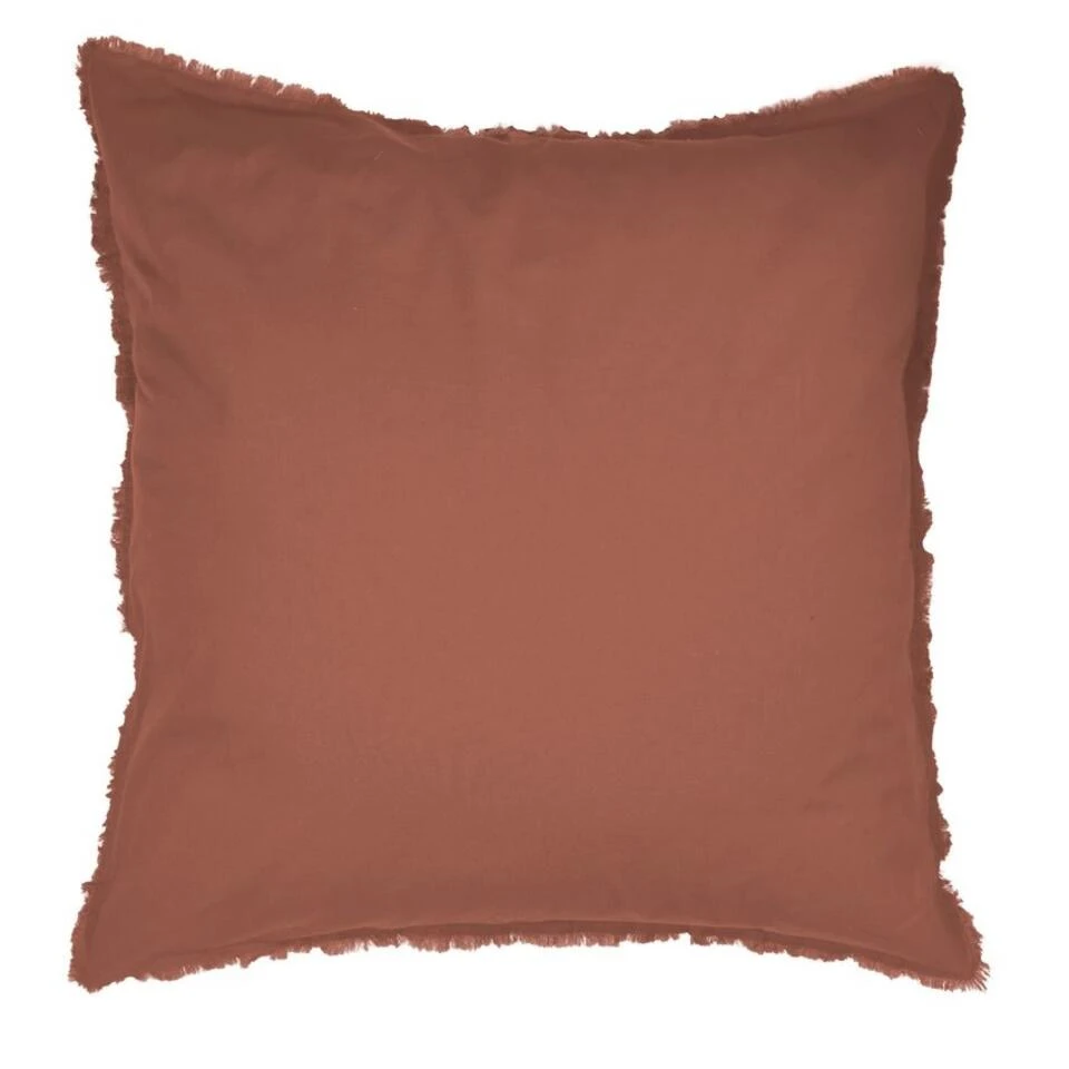 Matt & Rose Set Kussenslopen Terracotta - 65 X 65 Cm - Gewassen Katoen