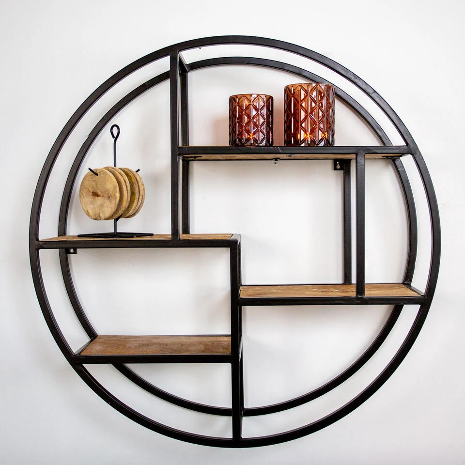 Industrieel Wandrek Sari - 20x76x76 Cm - Mangohout - Bruin - Afbeelding 2