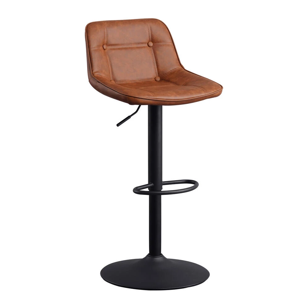 Industriƫle Barkruk Jason Cognac - Zithoogte 59 Cm - Kunstleder - Bruin