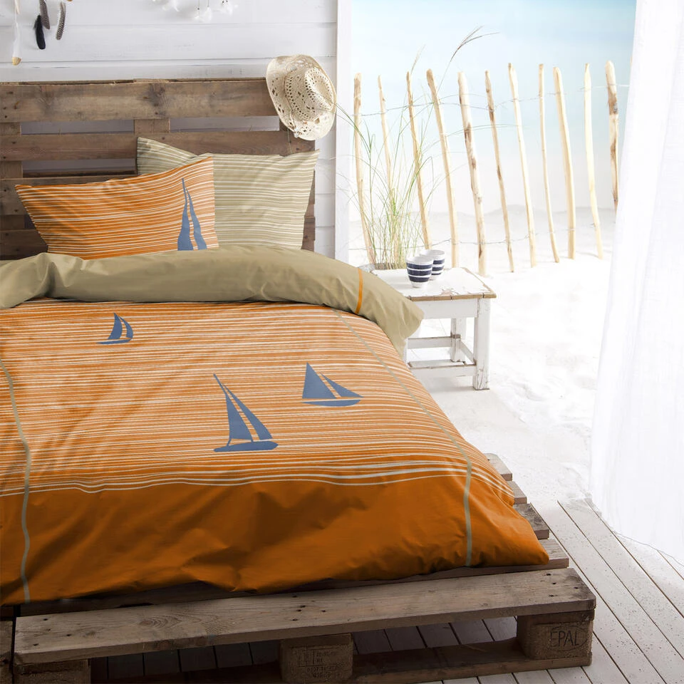 Cinderella Dekbedovertrek Boats - Katoen - 140x200/220 Cm - Burned Orange - Afbeelding 3