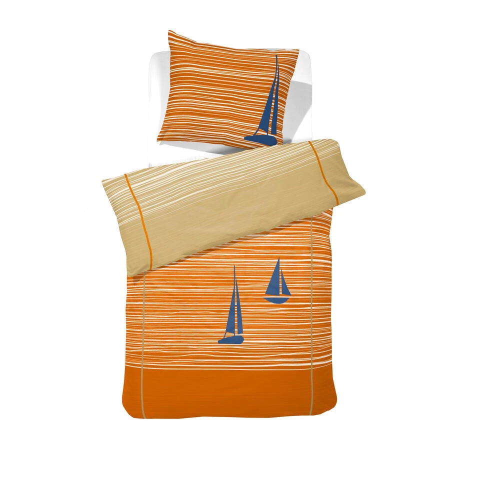 Cinderella Dekbedovertrek Boats - Katoen - 140x200/220 Cm - Burned Orange