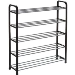 5five Schoenenrek - Zilver-zwart - 15 Paar - Metaal-kunststof 71x78cm