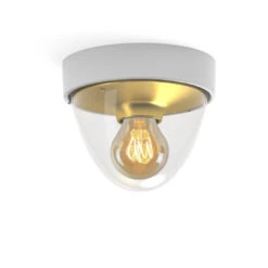 Nowodvorski Buitenlamp Nook - 1 Lichts - 18 X15.5 Cm - Wit - Goud