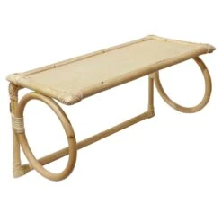 Giga Meubel Wandplank Naturel - Rotan - 60x25x30cm - Malu