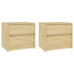 VidaXL Nachtkastjes 2 St 40x30,5x35,5 Cm Massief Grenenhout