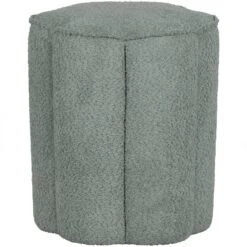 WOOOD Ollie Poef - Polyester - Aqua - 46x40x40