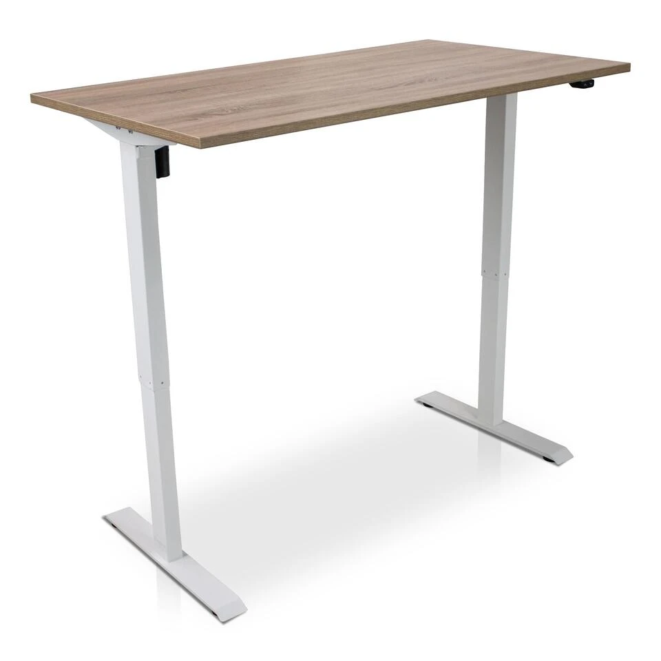 MRC EASY Elektrisch ARBO Zit-sta Bureau - 120x80cm - Wit - Midden Eiken - Afbeelding 2