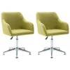 VidaXL Eetkamerstoelen Draaibaar 2 St Stof Groen