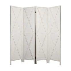 LW Collection Kamerscherm 4 Panelen Wit 170X160CM - Paravent - Scheidingswand