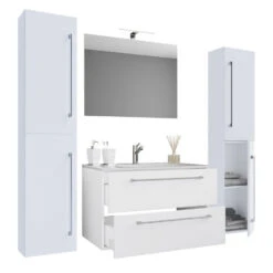 Hioshop Badkamer Badinos Mdf - 60 Cm - Wit
