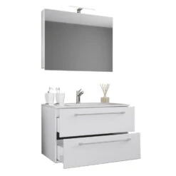 Hioshop Spiegelkast Badinos Mdf - 80 Cm - Wit