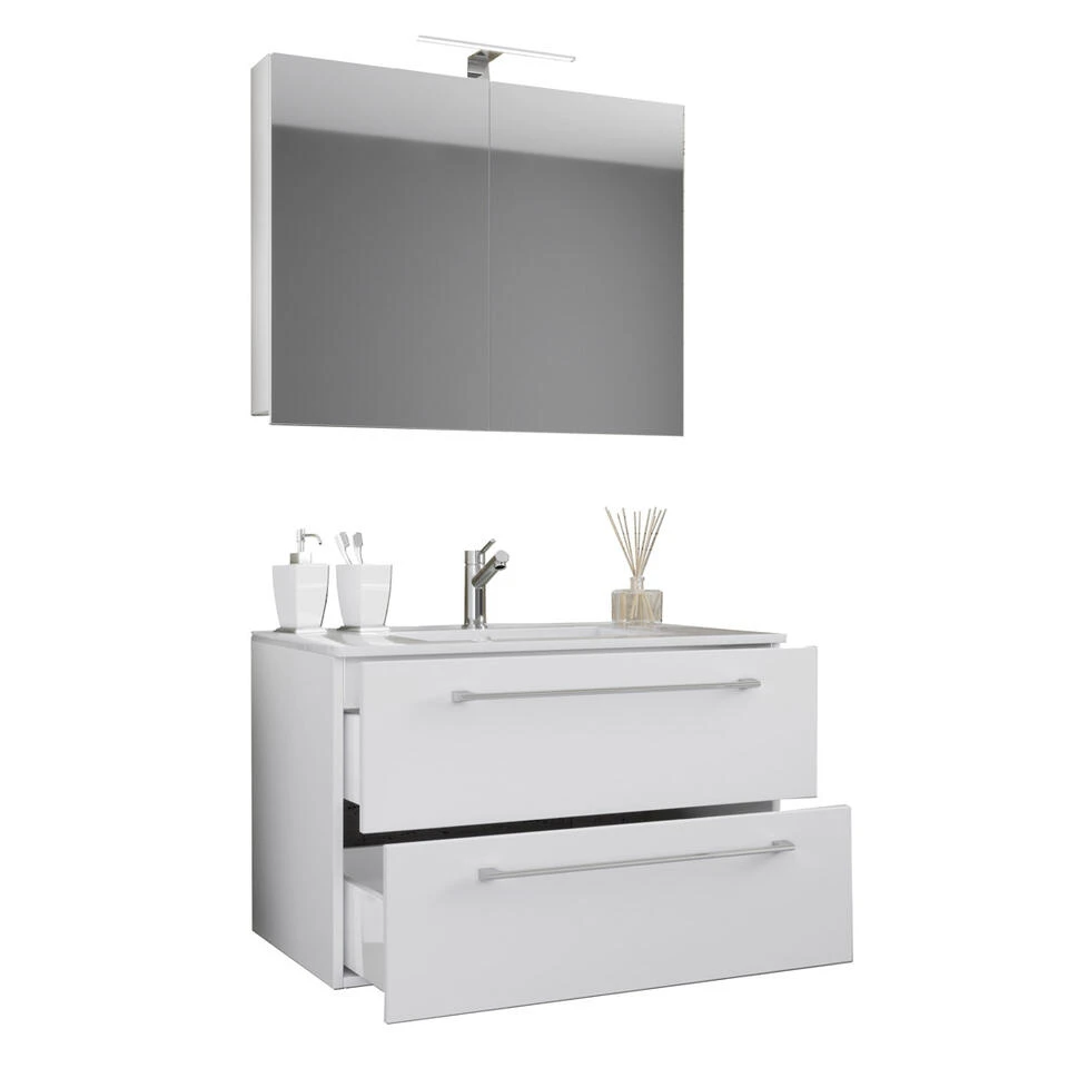 Hioshop Spiegelkast Badinos Mdf - 80 Cm - Wit